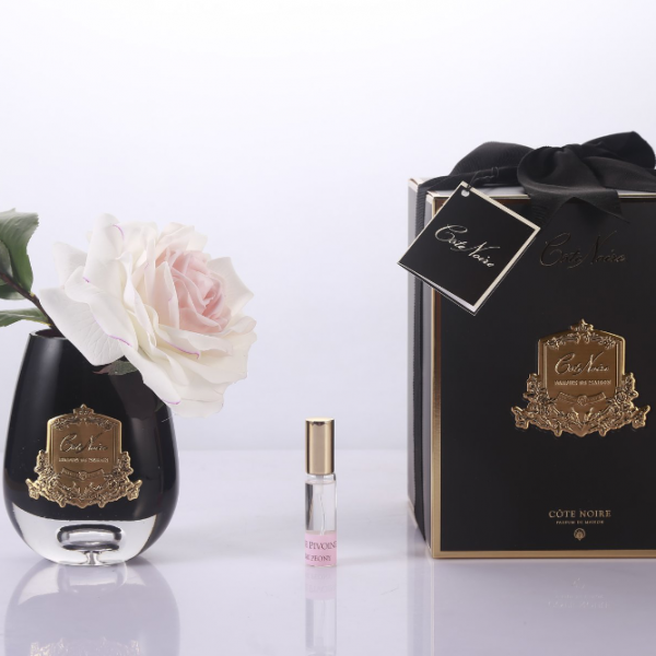 Côte Noire - Tear Drop Tea Rose In Dark Glass - Pink Blush